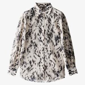 Animal print cotton silk shirt